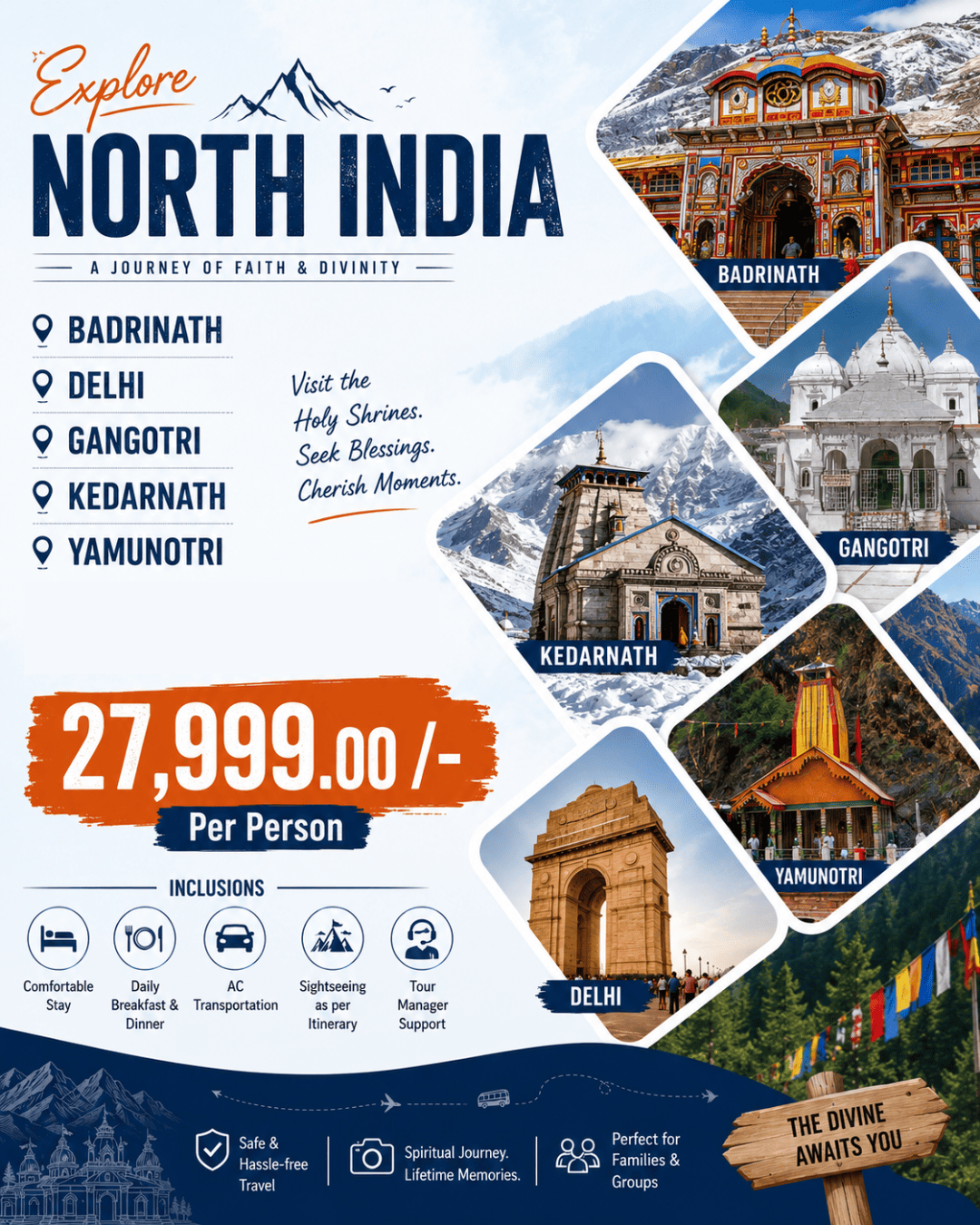 Char Dham Yatra Package from Delhi 12 Days – 11 Nights