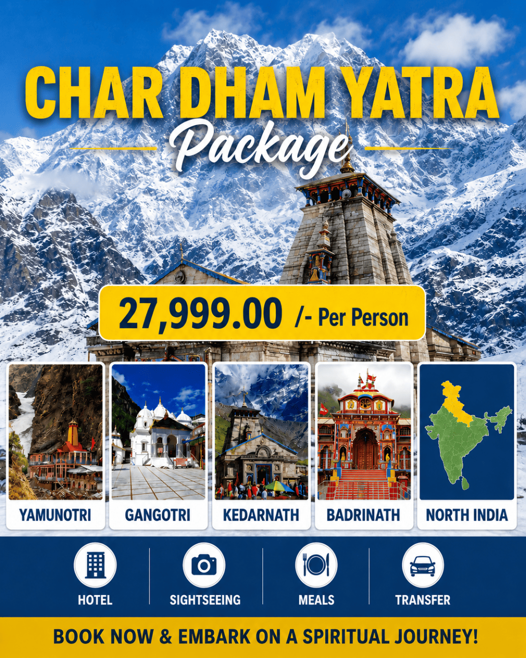 Chardham 11 Days 10 Nights Fixed Departure Package